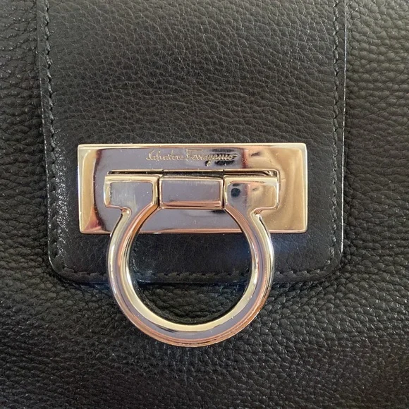 Salvatore Ferragamo Pebbled Leather Satchel/Crossbody - Picture 7 of 11